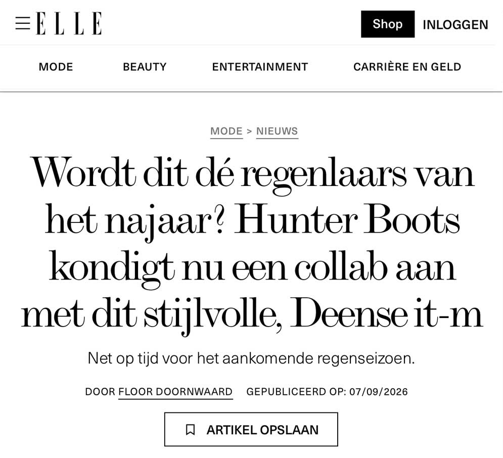 Online article ELLE.nl